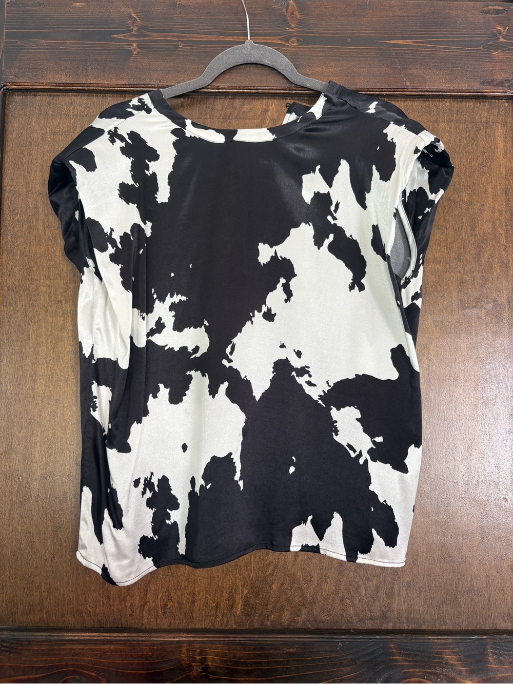 pistola Black & White Abstract Cap-Sleeve Top